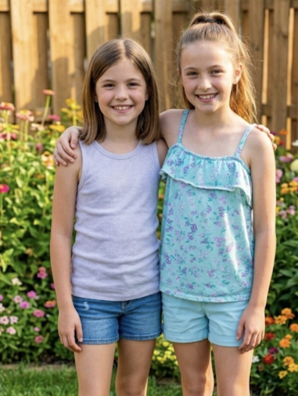 Girls Summer Top Set of 2 Yoga Tank and Blousey Tank Bundle Size 10/12 Large